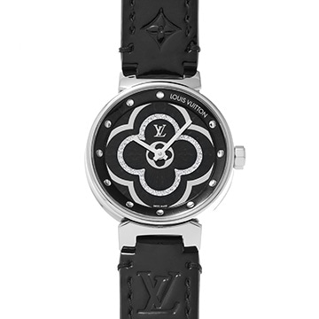 ルイ ヴィトン タンブール QA018Z ブラック/ダイヤモンド レディース 時計 【中古】【wristwatch】