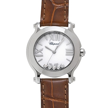 ショパール ハッピースポーツ 278509-3001 ホワイト/ダイヤモンド レディース 時計 【中古】【wristwatch】