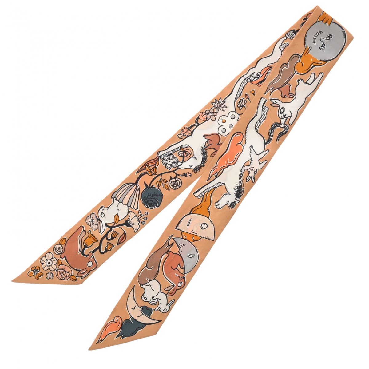 エルメス ツイリー MILLE ET UN LAPINS マルチカラー 064007S シルク100％ レディース 【未使用】【other】