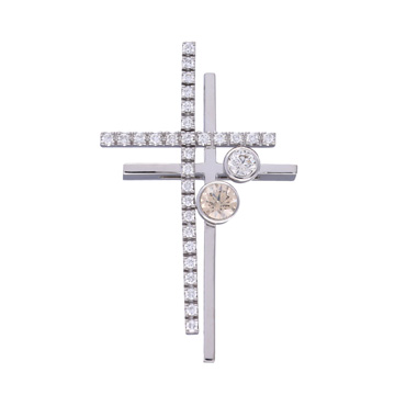 カシケイ ダブルクロス ペンダントトップ シルバー K18ホワイトゴールド WG レディース ジュエリー 【中古】【jewelry】