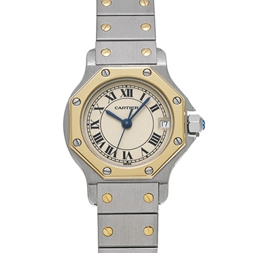 カルティエ サントス オクタゴン SM W2001683 アイボリー レディース 時計 【中古】【wristwatch】