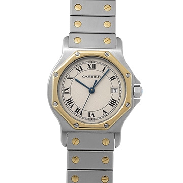 カルティエ サントス オクタゴン W2001583 アイボリー レディース 時計 【中古】【wristwatch】