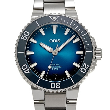 オリス アクイス デイト キャリバー400 01 400 7769 4135-07 8 22 09PEB ブルー メンズ 時計 【中古】【wristwatch】