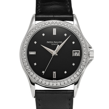 パテック フィリップ カラトラバ 5108G-010 ブラック/ダイヤモンド レディース 時計 【中古】【wristwatch】