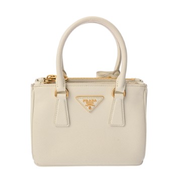 プラダ ガレリア ミニバッグ ホワイト 1BA906 サフィアーノレザー レディース バッグ 【中古】【bag】