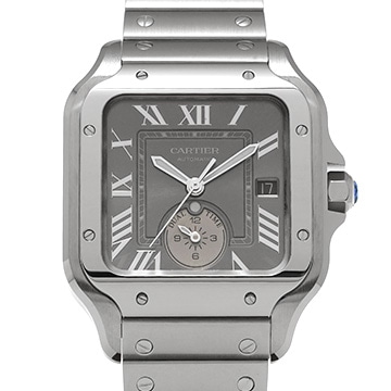 カルティエ サントス ドゥ カルティエ デュアルタイムゾーン WSSA0076 グレー メンズ 時計 【中古】【wristwatch】