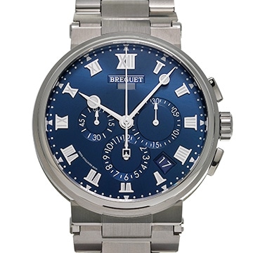 ブレゲ マリーン クロノグラフ 5527TI/Y1/TWO ブルー メンズ 時計 【中古】【wristwatch】