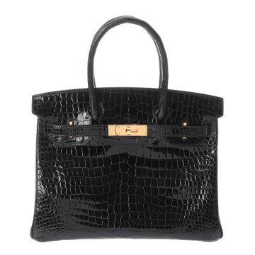 エルメス バーキン 30  ブラック ポロサスリセ レディース バッグ 【中古】【bag】