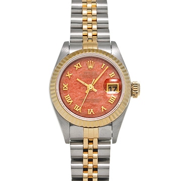 ロレックス デイトジャスト コーラル ダイアル 69173 コーラル レディース 時計 【中古】【wristwatch】