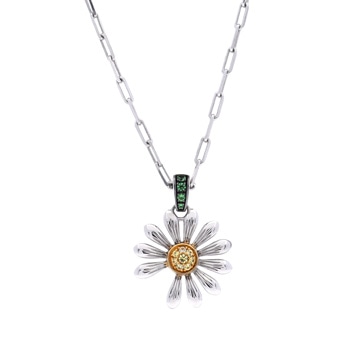 ジェイコブ デイジーモチーフ ネックレス  シルバー K18イエローゴールド YG/シルバー925 レディース ジュエリー 【中古】【jewelry】