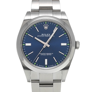ロレックス オイスターパーペチュアル 39 114300 ブルー メンズ 時計 【中古】【wristwatch】