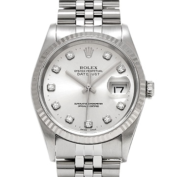 ロレックス デイトジャスト 16234G シルバー/ダイヤモンド メンズ 時計 【中古】【wristwatch】