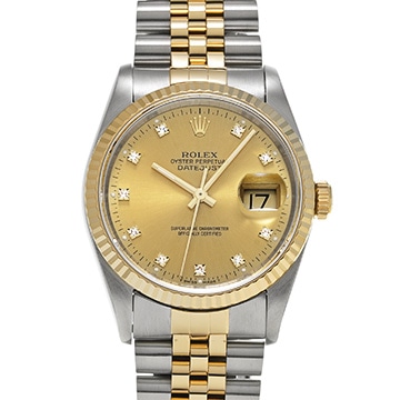 ロレックス デイトジャスト 36 16233G シャンパン/ダイヤモンド メンズ 時計 【中古】【wristwatch】