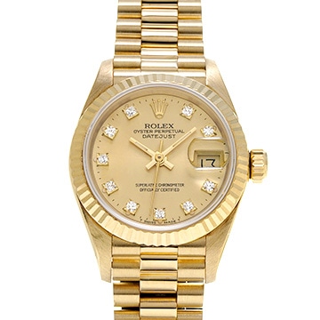 ロレックス デイトジャスト 69178G シャンパン/ダイヤモンド レディース 時計 【中古】【wristwatch】