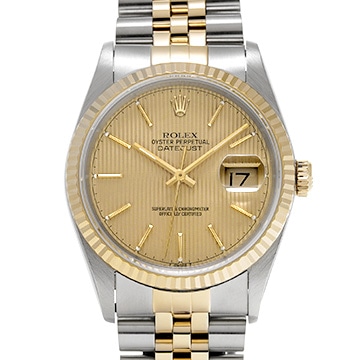 ロレックス デイトジャスト 16233 シャンパンタペストリー メンズ 時計 【中古】【wristwatch】
