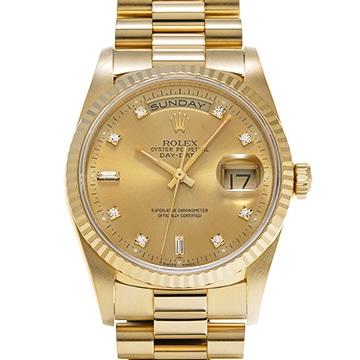 ロレックス デイデイト 18238A シャンパン/ダイヤモンド メンズ 時計 【中古】【wristwatch】
