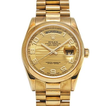 ロレックス デイデイト 118208 シャンパンウェーブ メンズ 時計 【中古】【wristwatch】