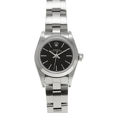 ロレックス オイスターパーペチュアル 76080 ブラック レディース 時計 【中古】【wristwatch】