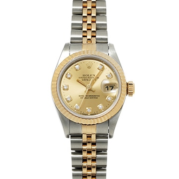 ロレックス デイトジャスト 69173G シャンパン/ダイヤモンド レディース 時計 【中古】【wristwatch】
