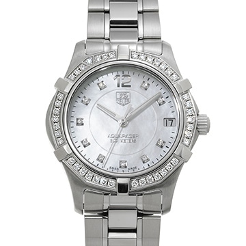 タグ ホイヤー アクアレーサー WAF1313.BA0819 ホワイトシェル/ダイヤモンド レディース 時計 【中古】【wristwatch】