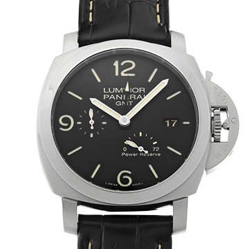 パネライ ルミノール 1950 3デイズGMT パワーリザーブ PAM00321 ブラック メンズ 時計 【中古】【wristwatch】