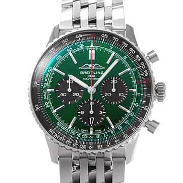 ブライトリング ナビタイマー B01 クロノグラフ 46 AB0137241L1A1 グリーン メンズ 時計 【中古】【wristwatch】