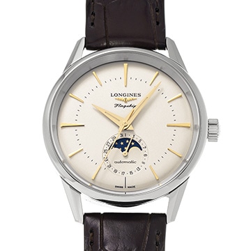 ロンジン フラッグシップ ヘリテージ ムーンフェイズ L4.815.4.78.2 シルバー メンズ 時計 【中古】【wristwatch】