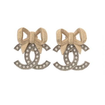 シャネル ココマーク リボン ピアス シルバー ABE450 メタル/ストラス レディース ジュエリー 【中古】【jewelry】