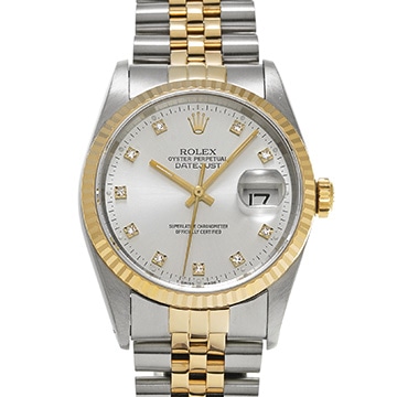 ロレックス デイトジャスト 36 16233G グレー/ダイヤモンド メンズ 時計 【中古】【wristwatch】