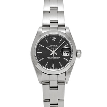 ロレックス オイスターパーペチュアル デイト 69160 ブラック レディース 時計 【中古】【wristwatch】