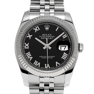 ロレックス デイトジャスト 116234 ブラック メンズ 時計 【中古】【wristwatch】