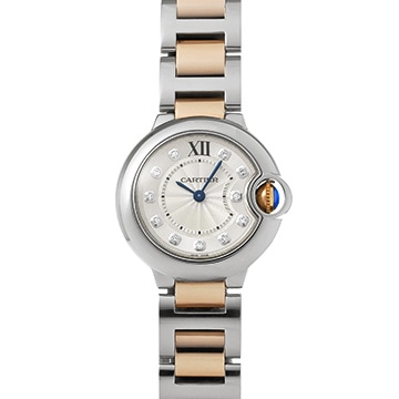 カルティエ バロンブルー ドゥ カルティエ 28mm WE902030 シルバー/ダイヤモンド レディース 時計 【中古】【wristwatch】