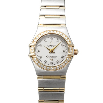 オメガ コンステレーション ミニ クォーツ 1267.75 ホワイトシェル/ダイヤモンド レディース 時計 【中古】【wristwatch】
