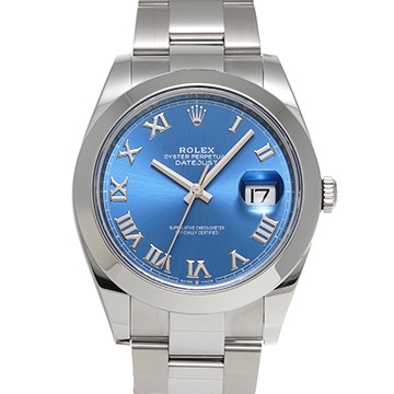 ロレックス デイトジャスト 41 126300 アズーロブルー メンズ 時計 【中古】【wristwatch】