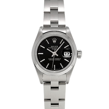 ロレックス オイスターパーペチュアル デイト 69160 ブラック レディース 時計 【中古】【wristwatch】