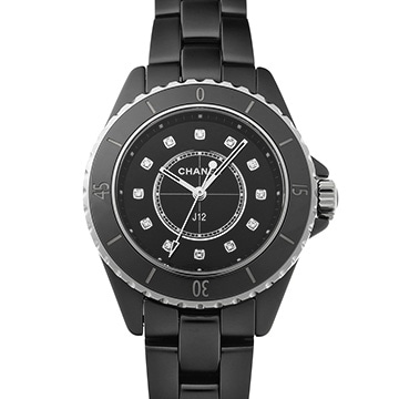 シャネル J12 33MM H5701 ブラックラッカー/ダイヤモンド レディース 時計 【中古】【wristwatch】