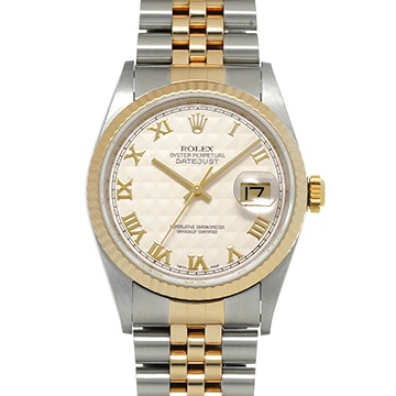 ロレックス デイトジャスト 16233 アイボリーピラミッド メンズ 時計 【中古】【wristwatch】