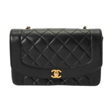 シャネル ダイアナ チェーンショルダー 25cm  ブラック A01165 ラムスキン レディース バッグ 【中古】【bag】