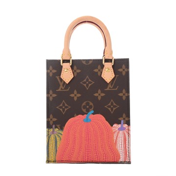 ルイ ヴィトン モノグラムパンプキン LV×YK プティット サックプラ  ブラウン M82112 モノグラムキャンバス レディース バッグ 【中古】【bag】