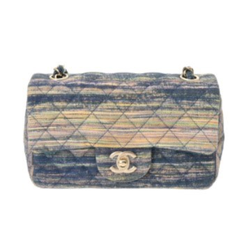 シャネル ミニ フラップバッグ 20cm マルチカラー A69900 デニム レディース バッグ 【中古】【bag】