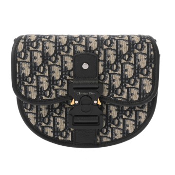 ディオール GALLOP バッグ ミニ エクリュ/ブルー 1ADPO033YKY_H27E オブリーク・ジャガードキャンバス/グレインドカーフレザー レディース バッグ 【中古】【bag】