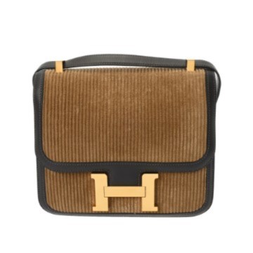 エルメス コンスタンス3 24 エベンヌ/キャラメル ヴォースイフト/コーデュロイ レディース バッグ 【中古】【bag】