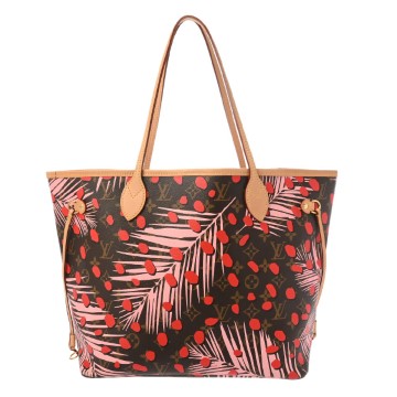 ルイ ヴィトン モノグラムジャングルドット ネヴァーフル MM 草間彌生 ピンク/ブラウン M41979 モノグラムキャンバス レディース バッグ 【中古】【bag】