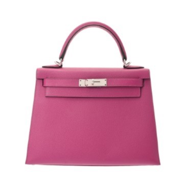 エルメス ケリー 28 外縫い ローズパープル ヴォーエプソン レディース バッグ 【中古】【bag】