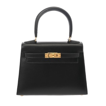 エルメス ミニケリー 2WAY ブラック ボックスカーフ レディース バッグ 【中古】【bag】