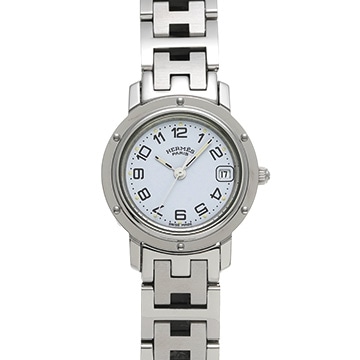 エルメス クリッパー CL4.210 ホワイト レディース 時計 【中古】【wristwatch】