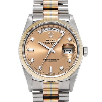 ロレックス デイデイト トリドール 18239BIC コパー/ダイヤモンド メンズ 時計 【中古】【wristwatch】