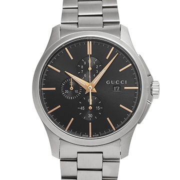 グッチ Gタイムレス クロノグラフ YA126272 ブラック メンズ 時計 【中古】【wristwatch】