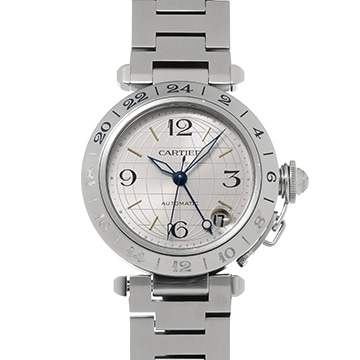 カルティエ パシャC メリディアン GMT W31029M7 シルバー ユニセックス 時計 【中古】【wristwatch】