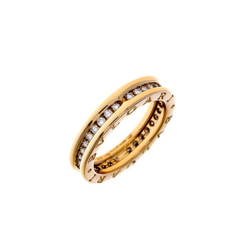 ブルガリ B-ZERO1 リング XS フルダイヤ #55 ゴールド K18イエローゴールド YG レディース ジュエリー 【中古】【jewelry】